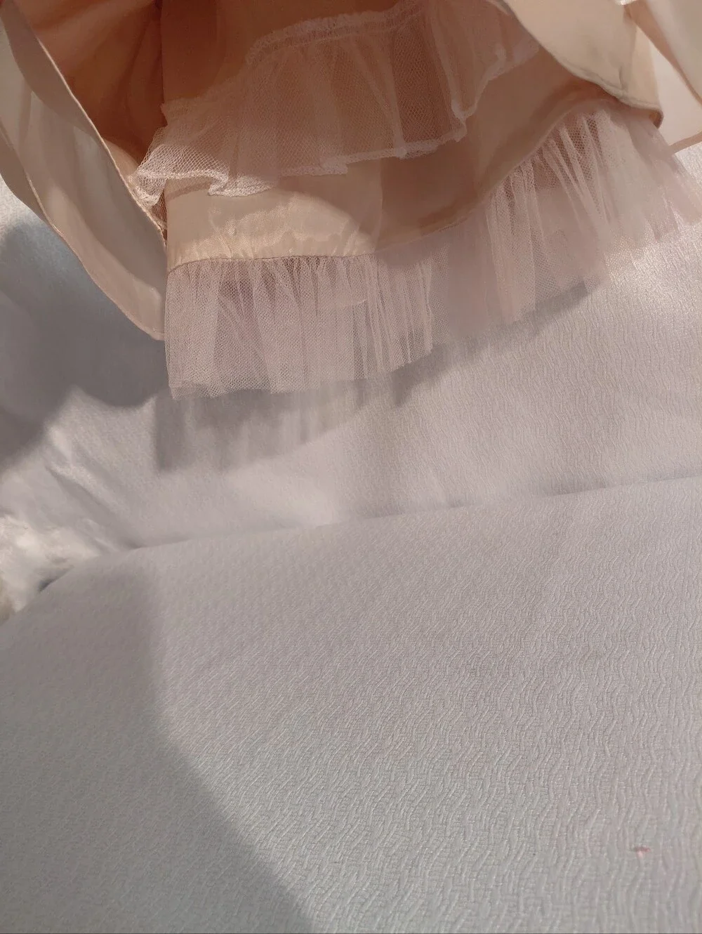 Rare Editions Shimmery Cream Puff Sleeve 3-6 Months Infant Dress NWT